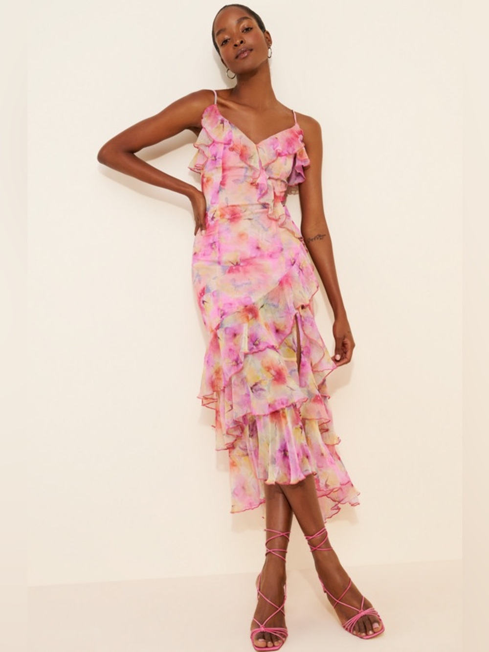 En Saison Amari Maxi Dress - Pink Floral